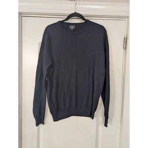 J Crew Italian Cashmere Yarn Crew Neck Sweater Navy Blue men's large cozy